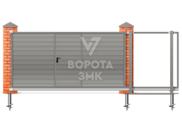 Откатные ворота для дачи недорогие 3500×2000 ЗМК-7338